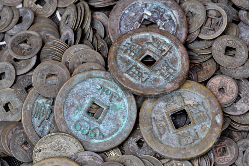 monedas de bronce chinas antiguas