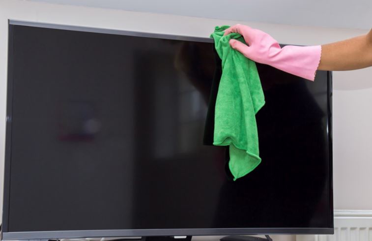 limpiar tv con paño microfibra